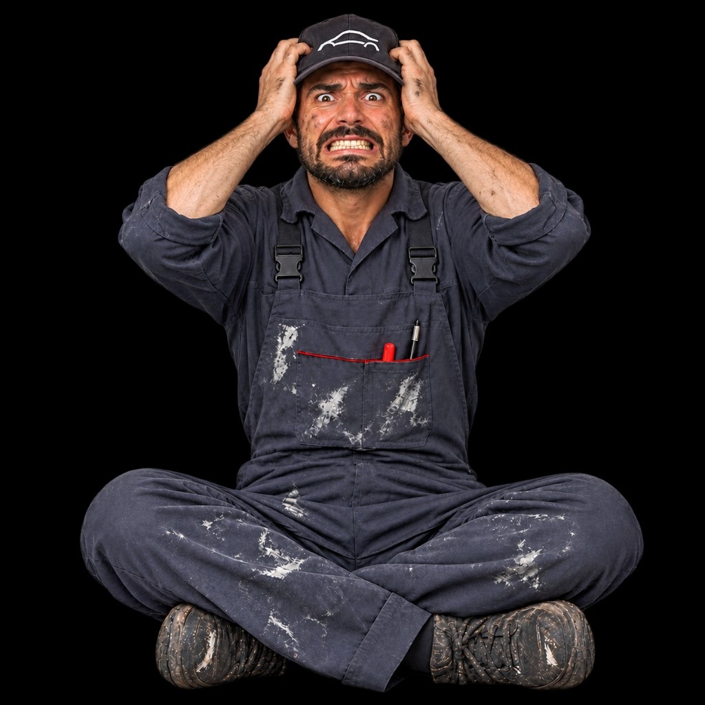 Technicien stressé sans RentaSoft
